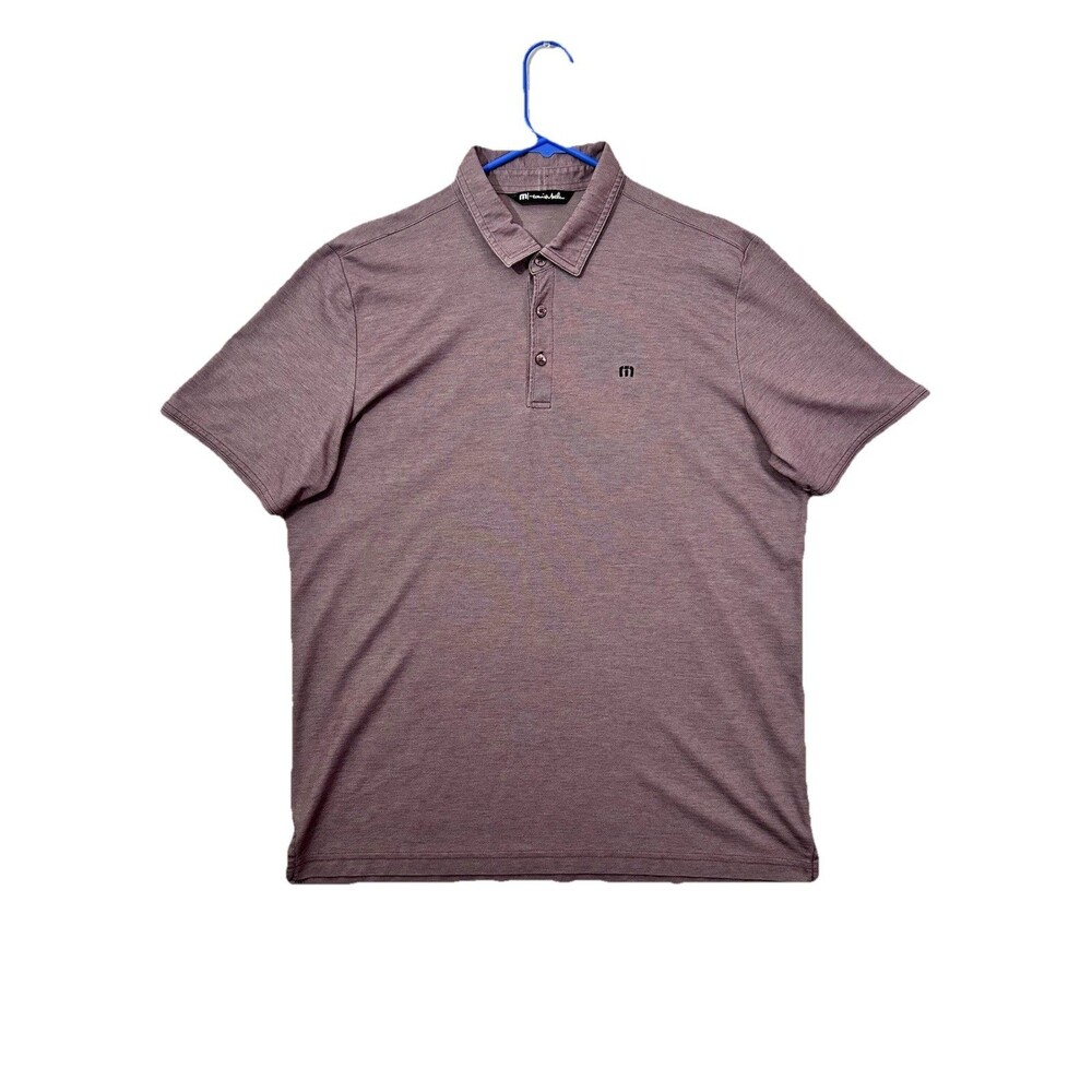 Travis Mathew Mens XL Polo Shirt Purple Heathered Pima Cotton Blend Golf Logo